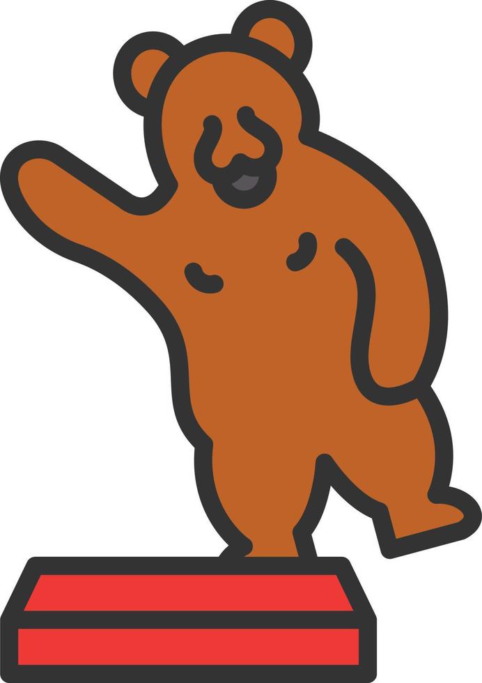 Bear Line Filled Icon vector
