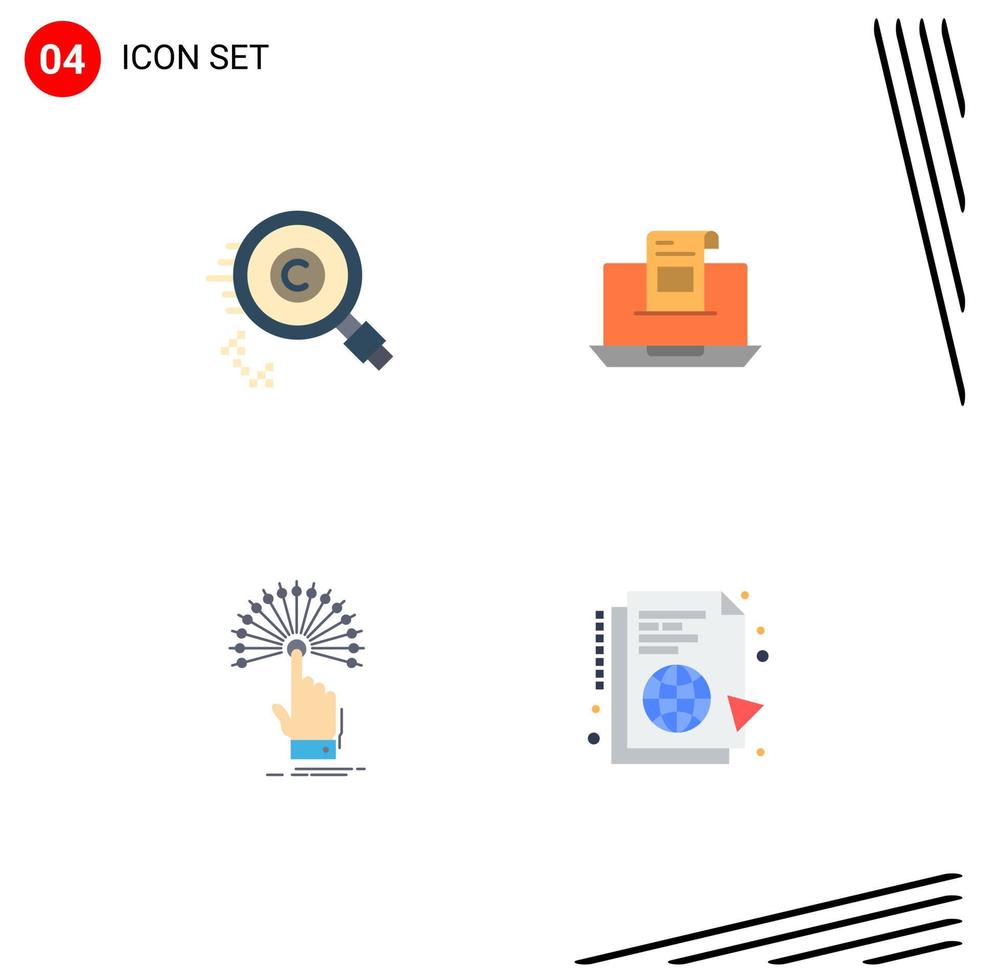 4 iconos creativos signos y símbolos modernos de contenido envolvente propietario comunicación correo elementos de diseño vectorial editables vector