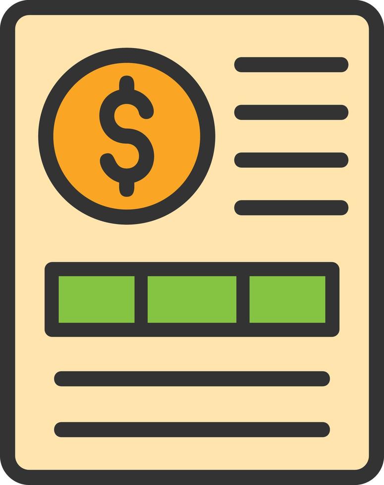 Invoice Line Filled Icon vector