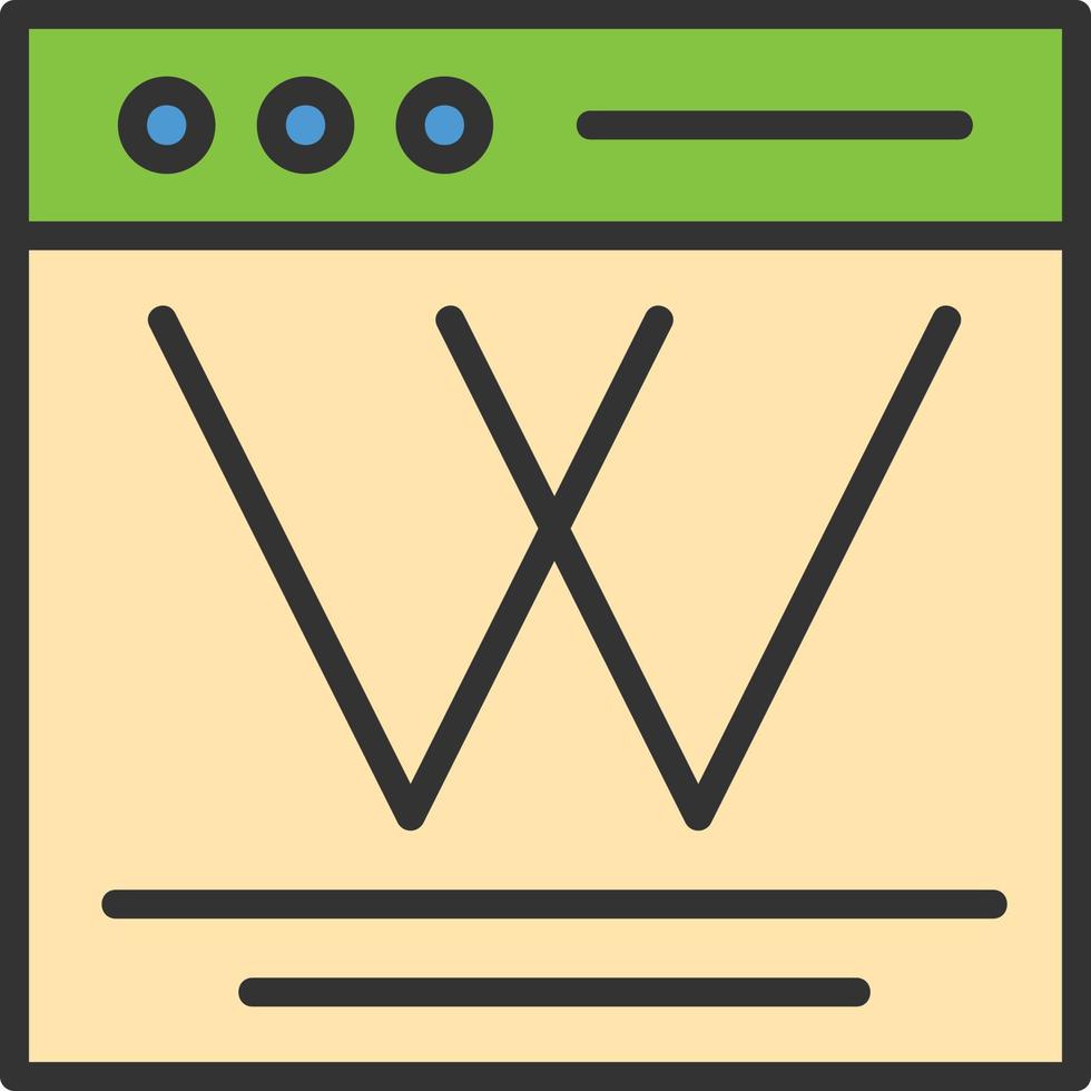 icono lleno de línea wiki vector