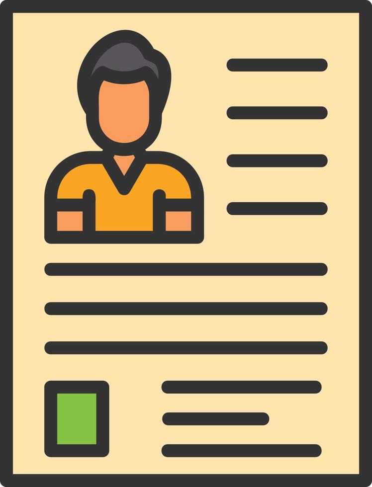 Resume Line Filled Icon vector