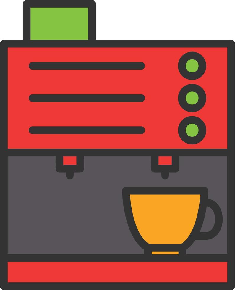 Coffee Machine Line Filled Icon vector
