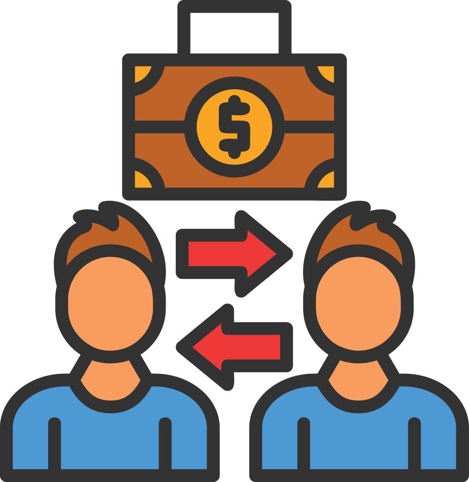 Partnership Line Filled Icon vector