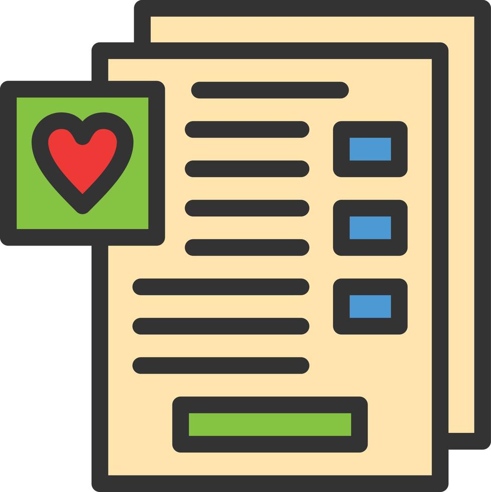 Wishlist Line Filled Icon vector