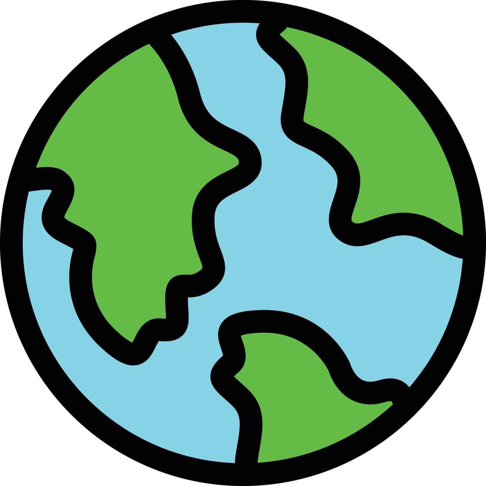 Earth Line Filled Icon vector