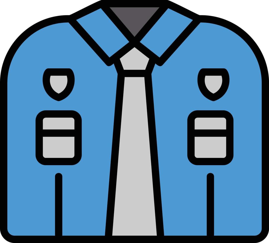 icono lleno de línea de uniforme de policía vector