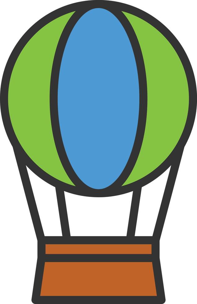 Hot Air Balloon Line Filled Icon vector