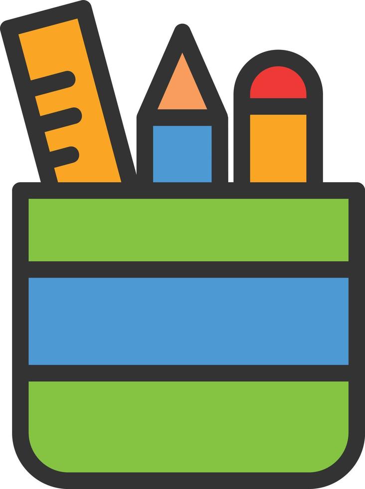 Pencil Case Line Filled Icon vector