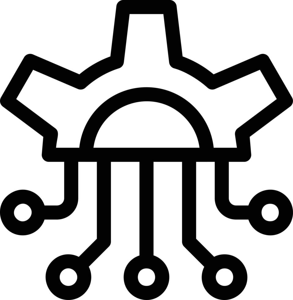 Neural Engineering Line Icon vector