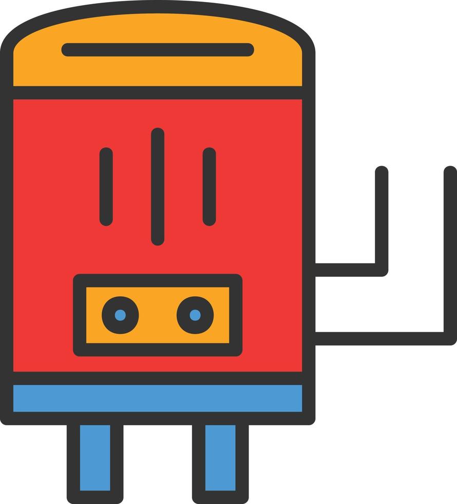 Water Boiler Line Filled Icon vector