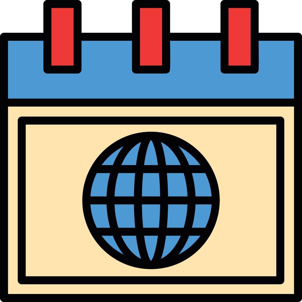 Global Line Filled Icon vector