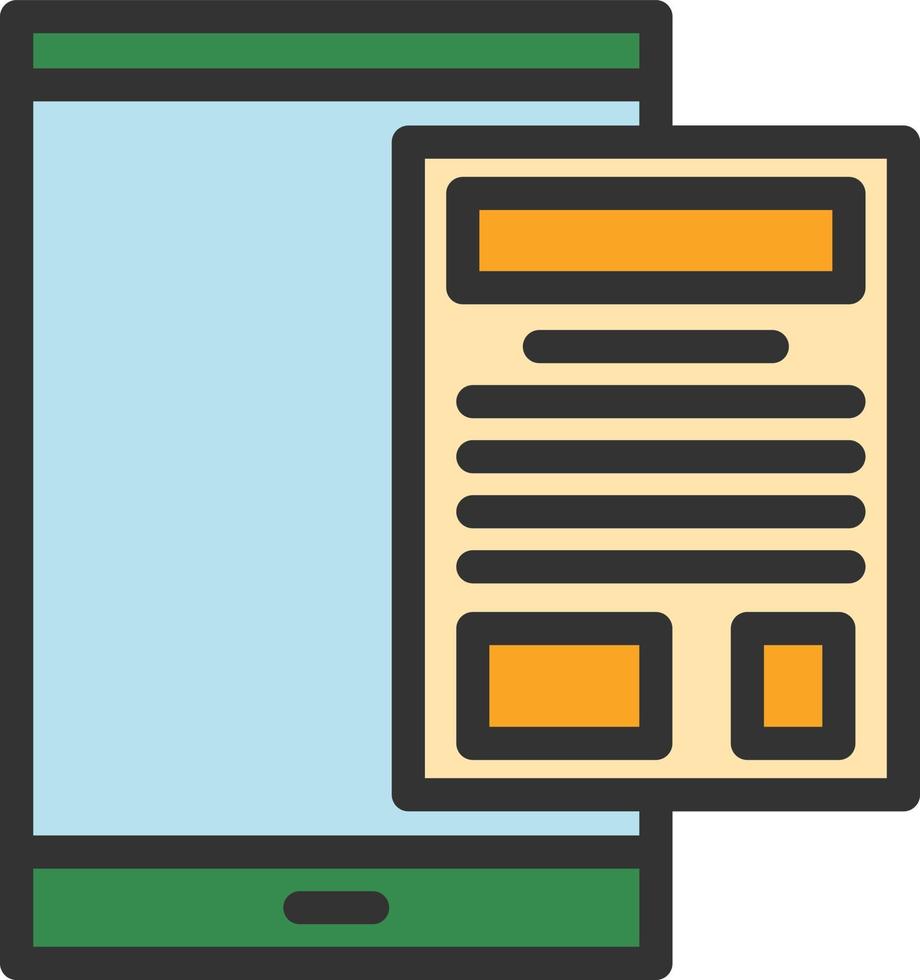 Mobile Line Filled Icon vector