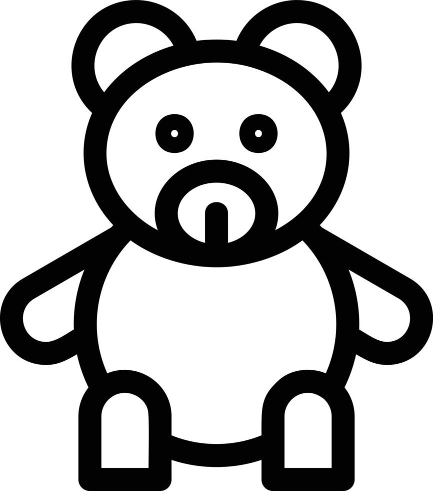 icono de línea de peluche vector