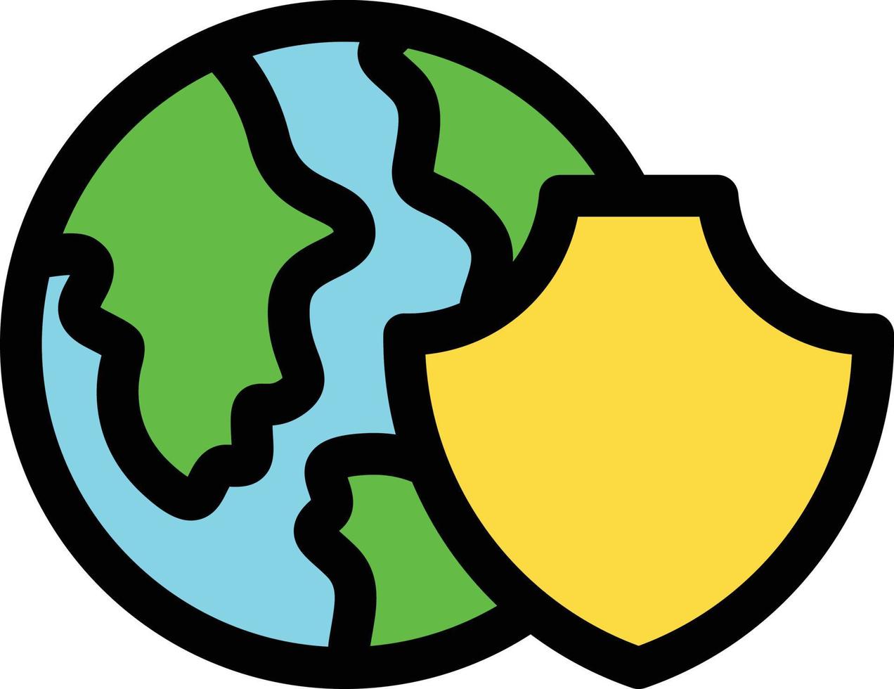 Earth Protection Line Filled Icon vector