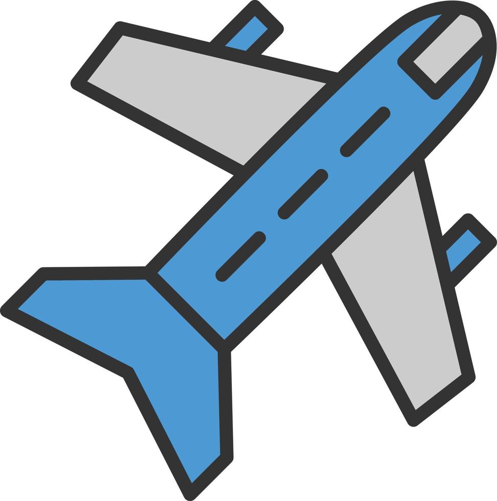 Airplane Line Filled Icon vector