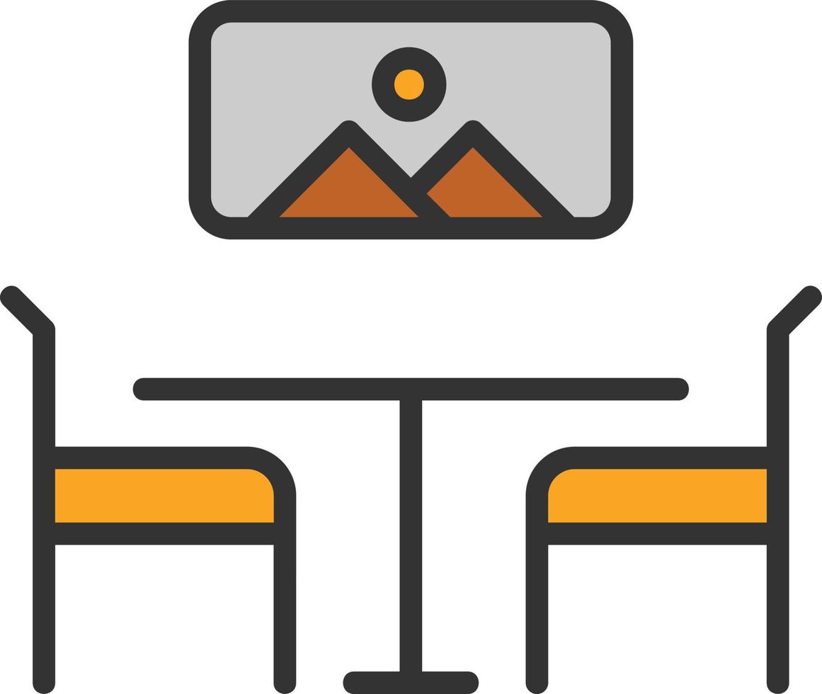 Dining Room Line Filled Icon vector