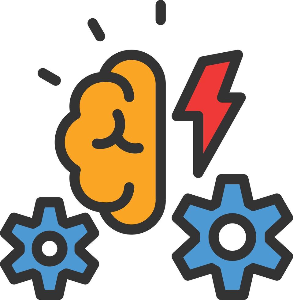 Brainstorming Line Filled Icon vector