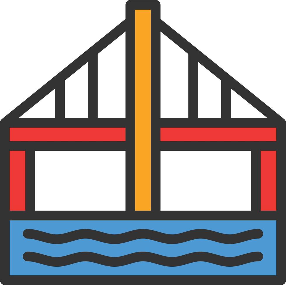 Bridge Line Filled Icon vector