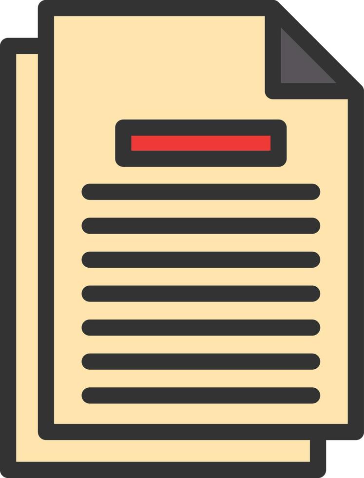Document Line Filled Icon vector