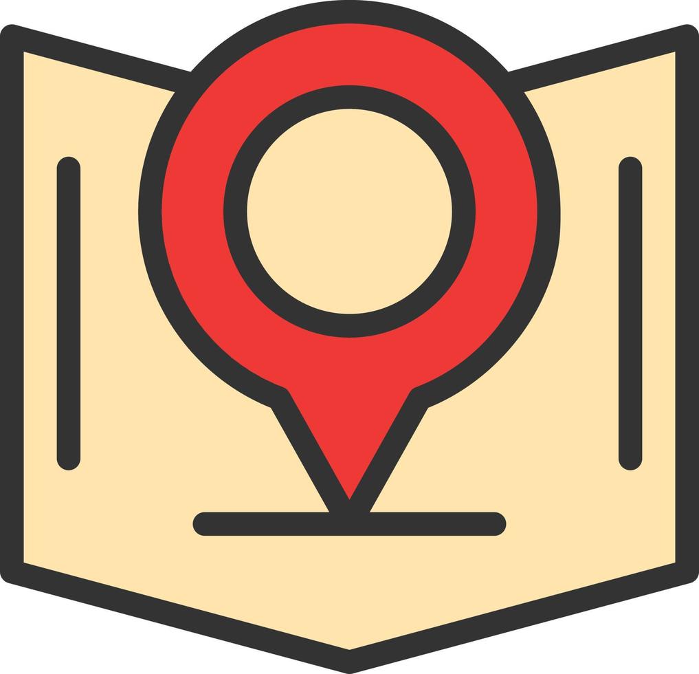 Map Line Filled Icon vector