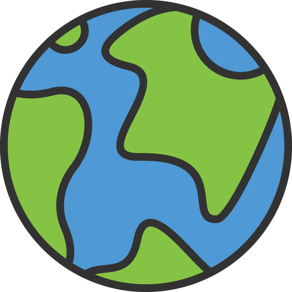 Earth Line Filled Icon vector