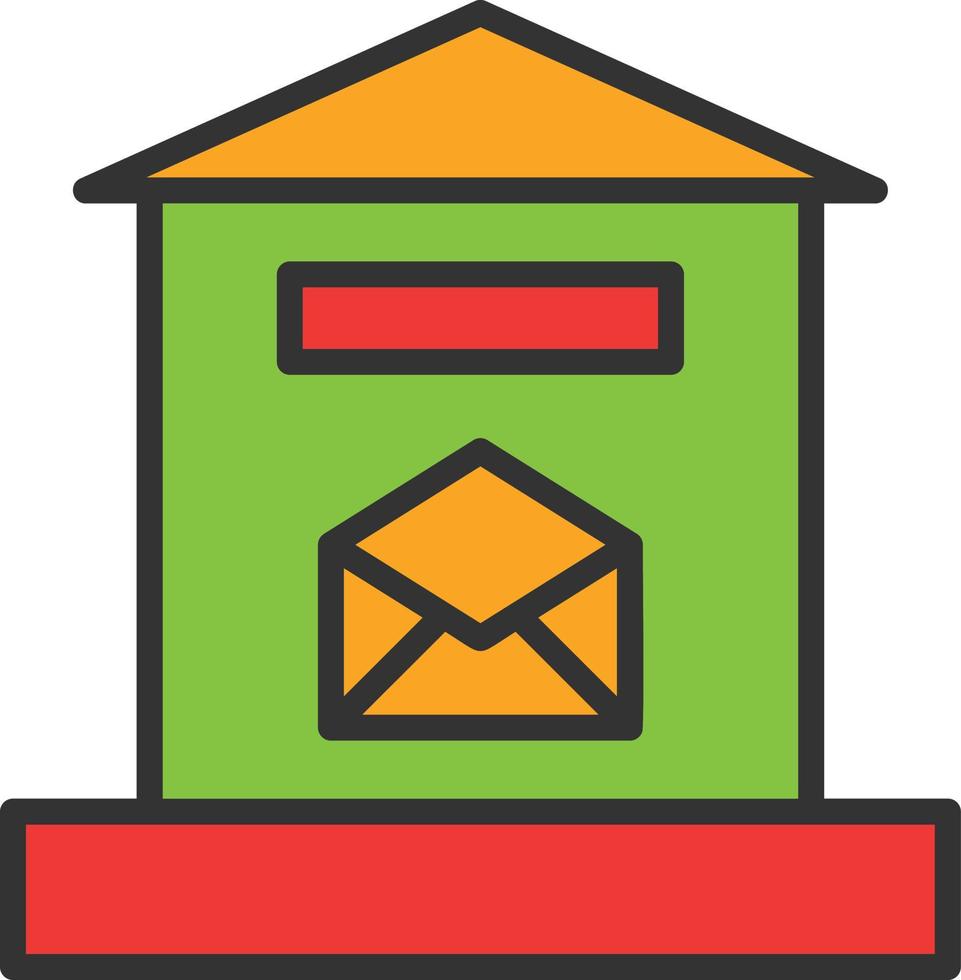 Letter Box Line Filled Icon vector