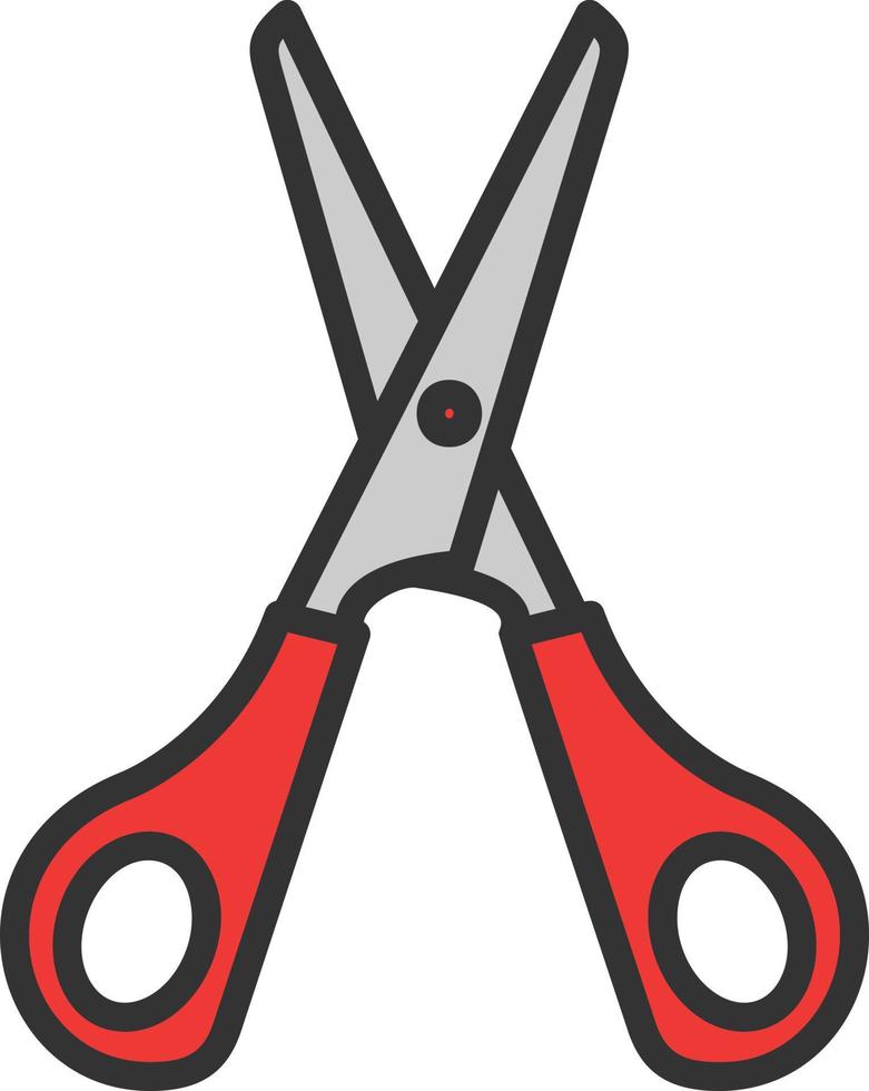 Scissor Line Filled Icon vector