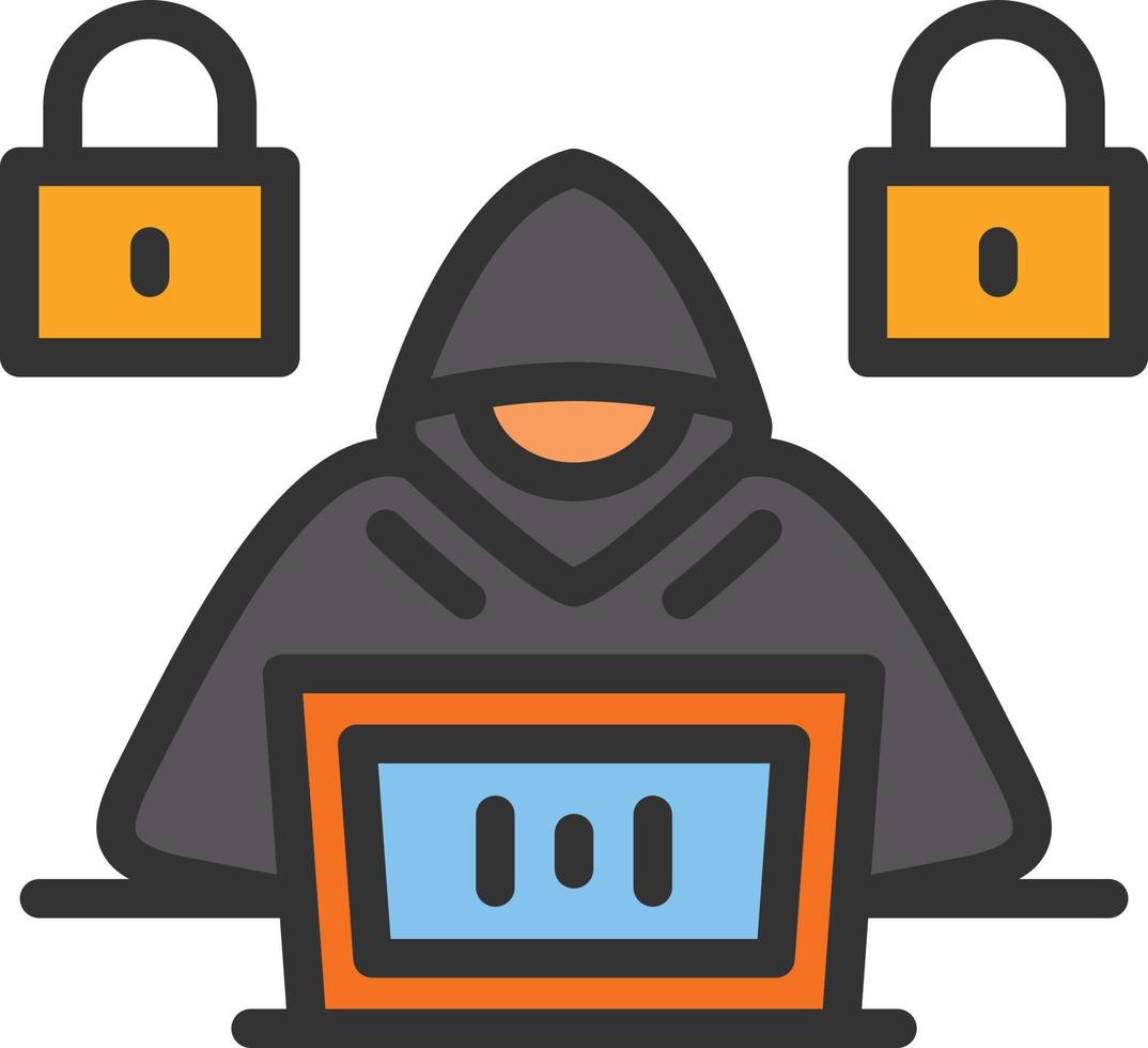 Hacker Line Filled Icon vector