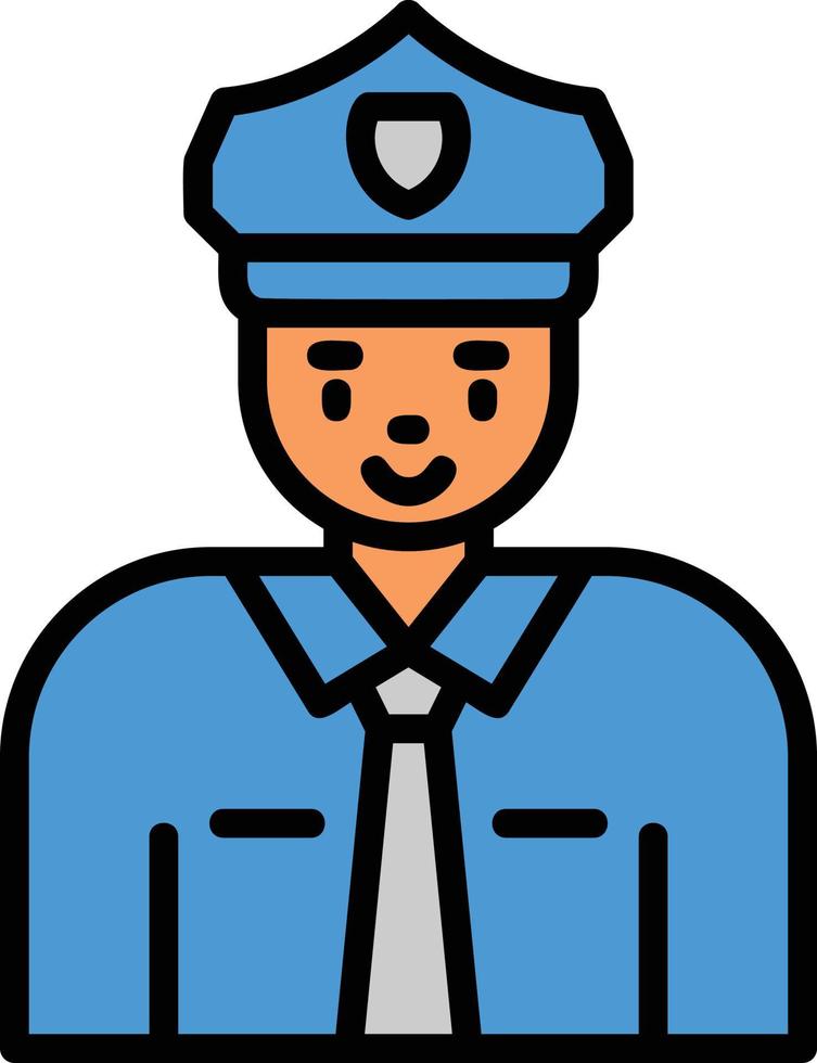 icono lleno de línea de policía vector