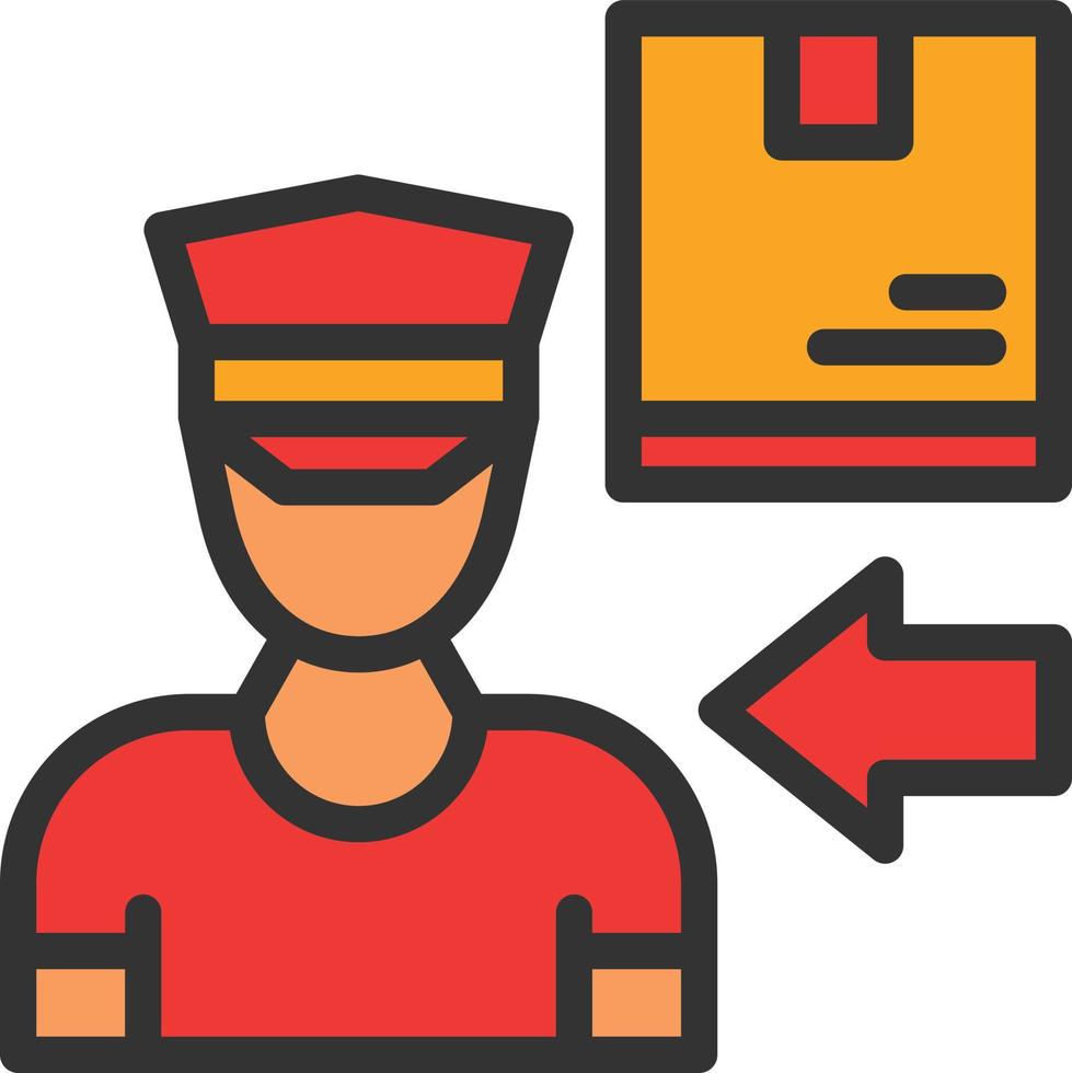 Delivery Boy Line Filled Icon vector
