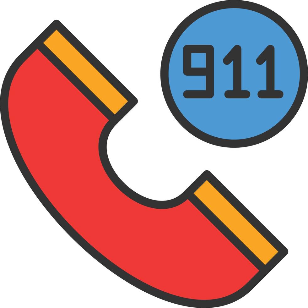 911 Line Filled Icon vector