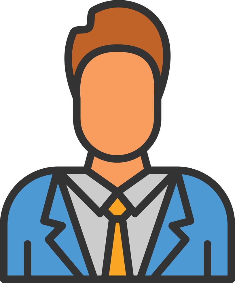 Businessman Line Filled Icon vector