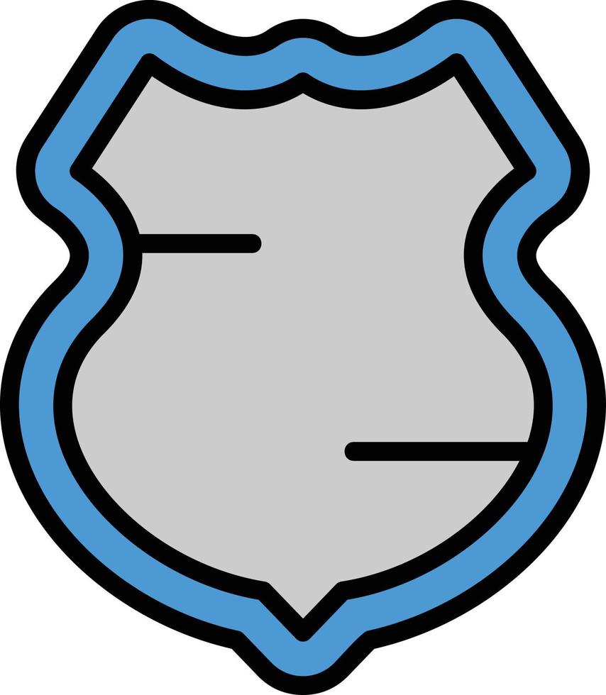 Police Shield Line Filled Icon vector