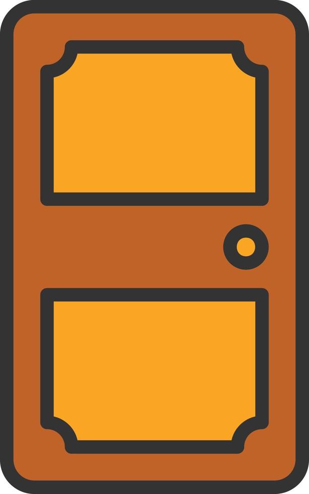 Door Line Filled Icon vector