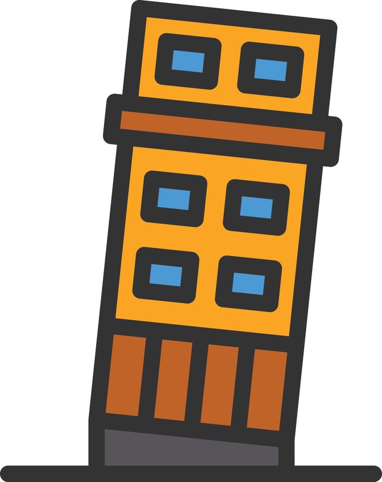 Tower Line Filled Icon vector