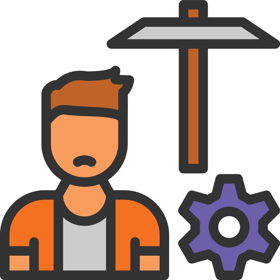 Child Labour Line Filled Icon vector