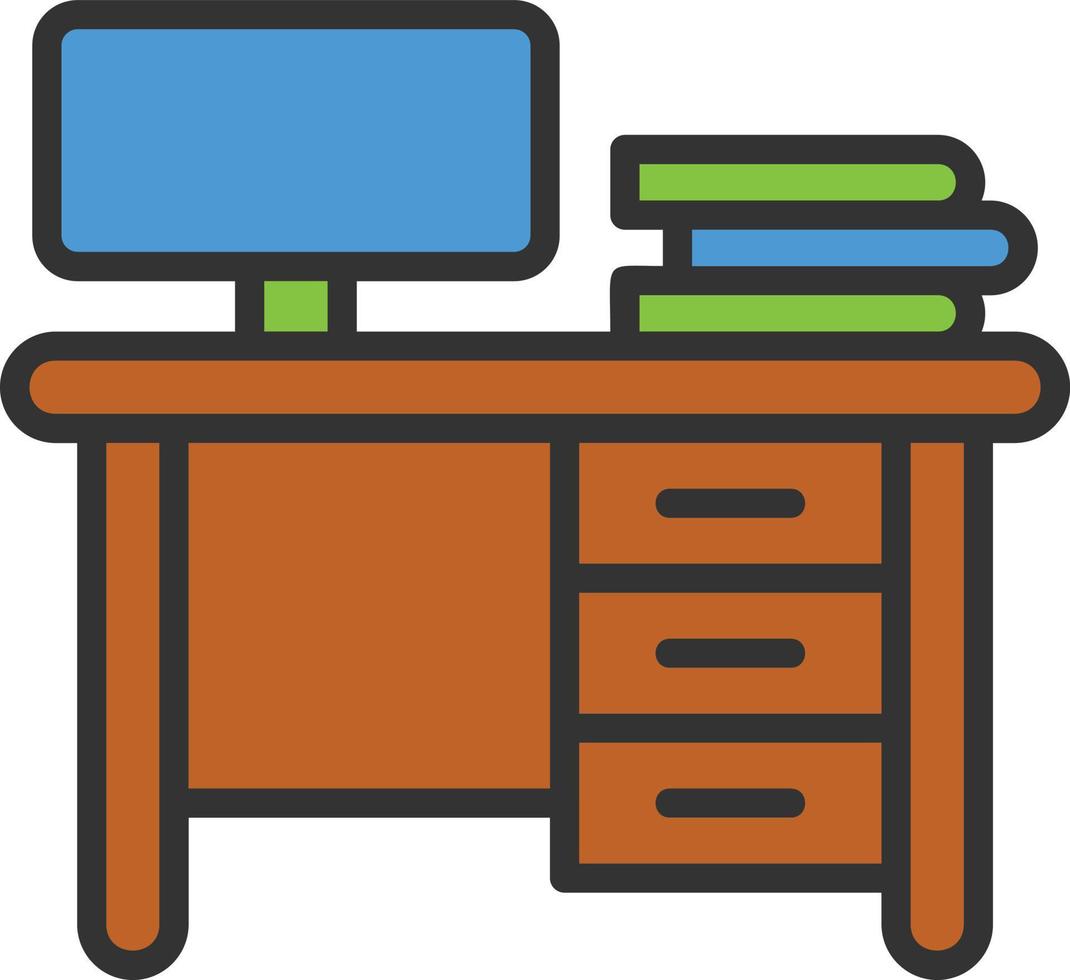 Work Table Line Filled Icon vector