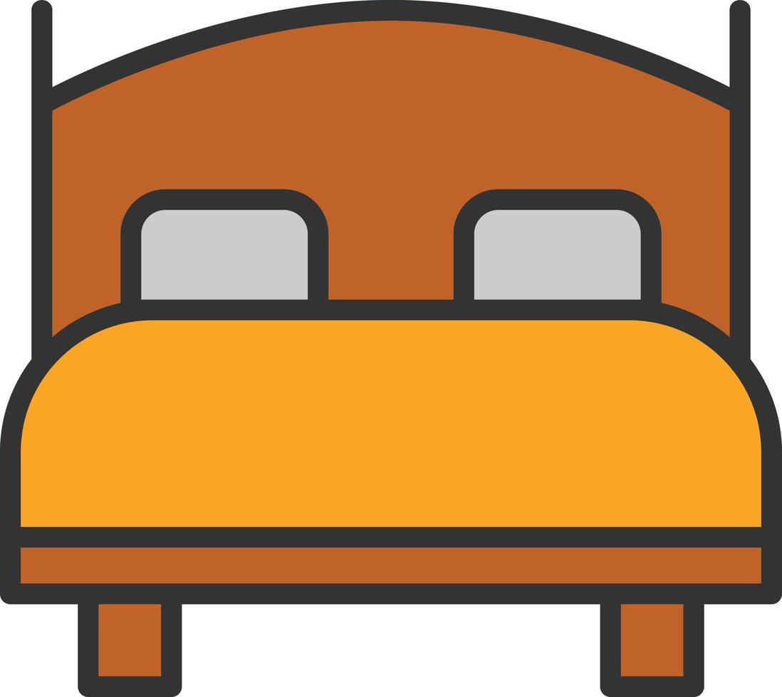 Bed Line Filled Icon vector