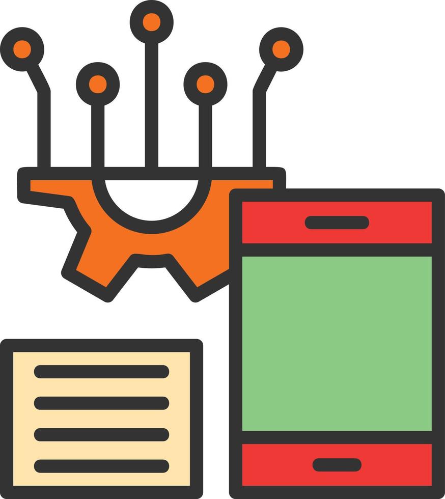 Technology Line Filled Icon vector