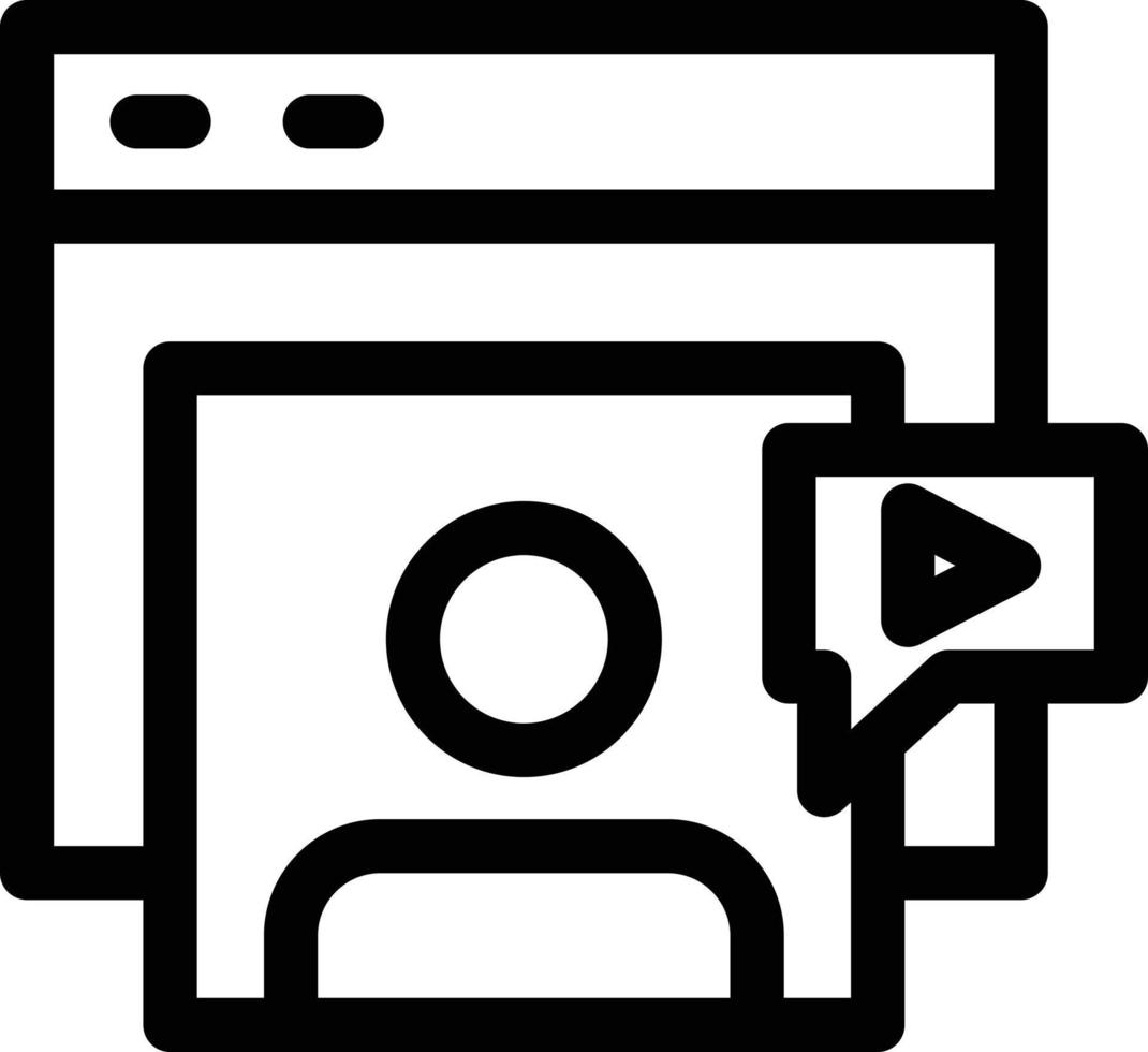 Online Lecture Line Icon vector