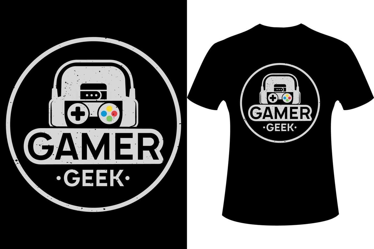 diseño de camiseta con lema gamer geek para juego de camiseta, diseño de camiseta de juego vector