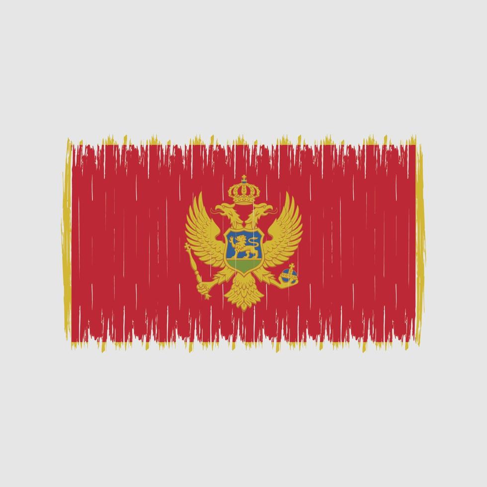 Montenegro Flag Brush vector