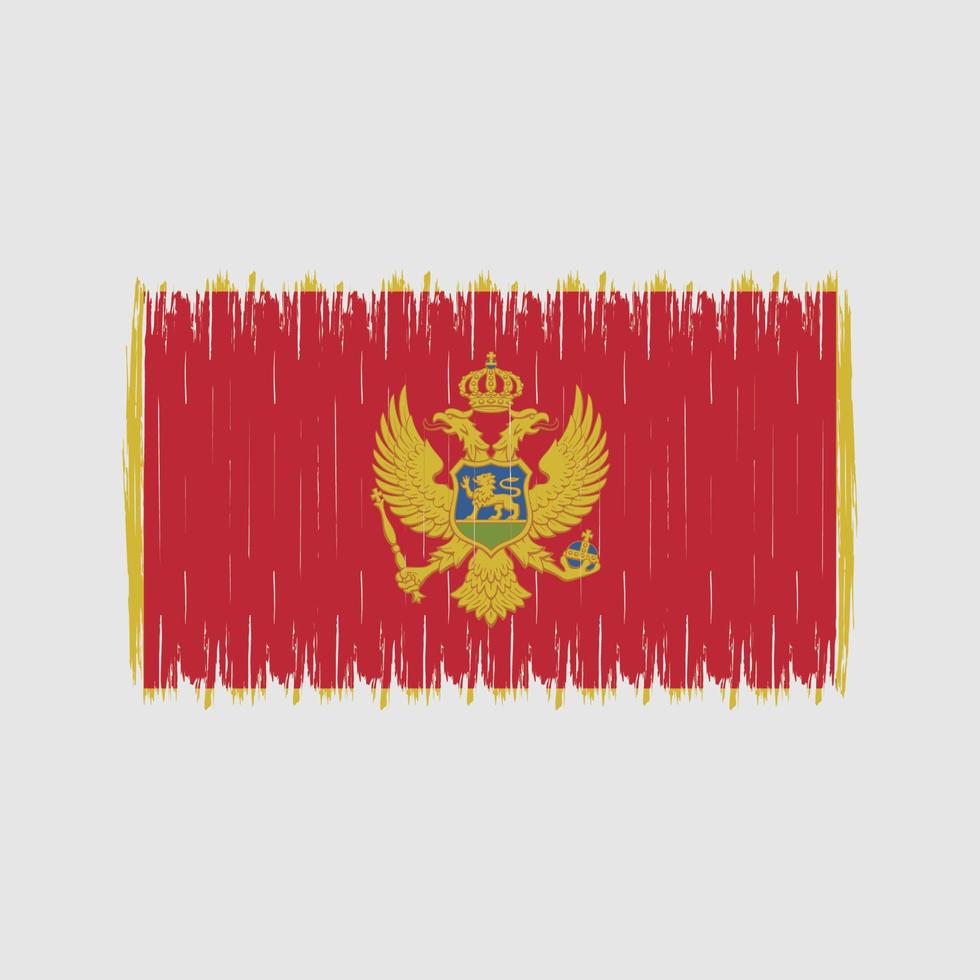 cepillo de bandera de montenegro vector