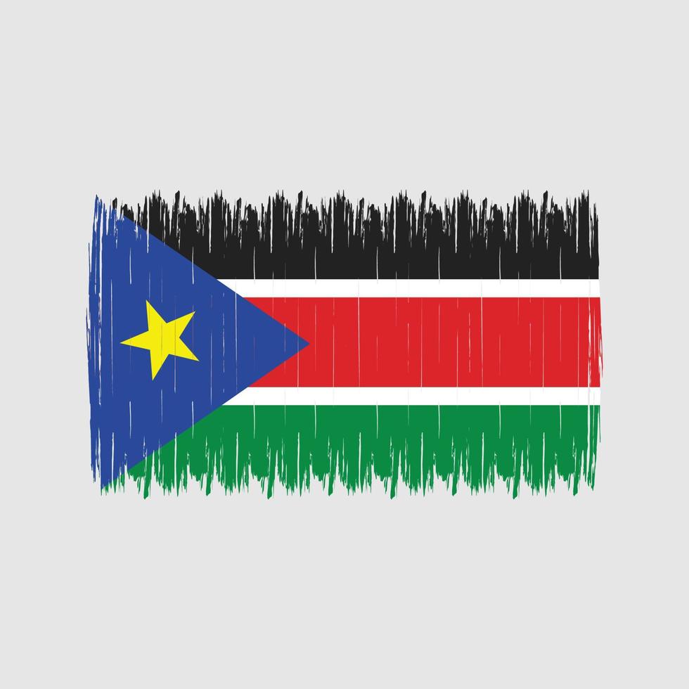 South Sudan Flag Brush vector