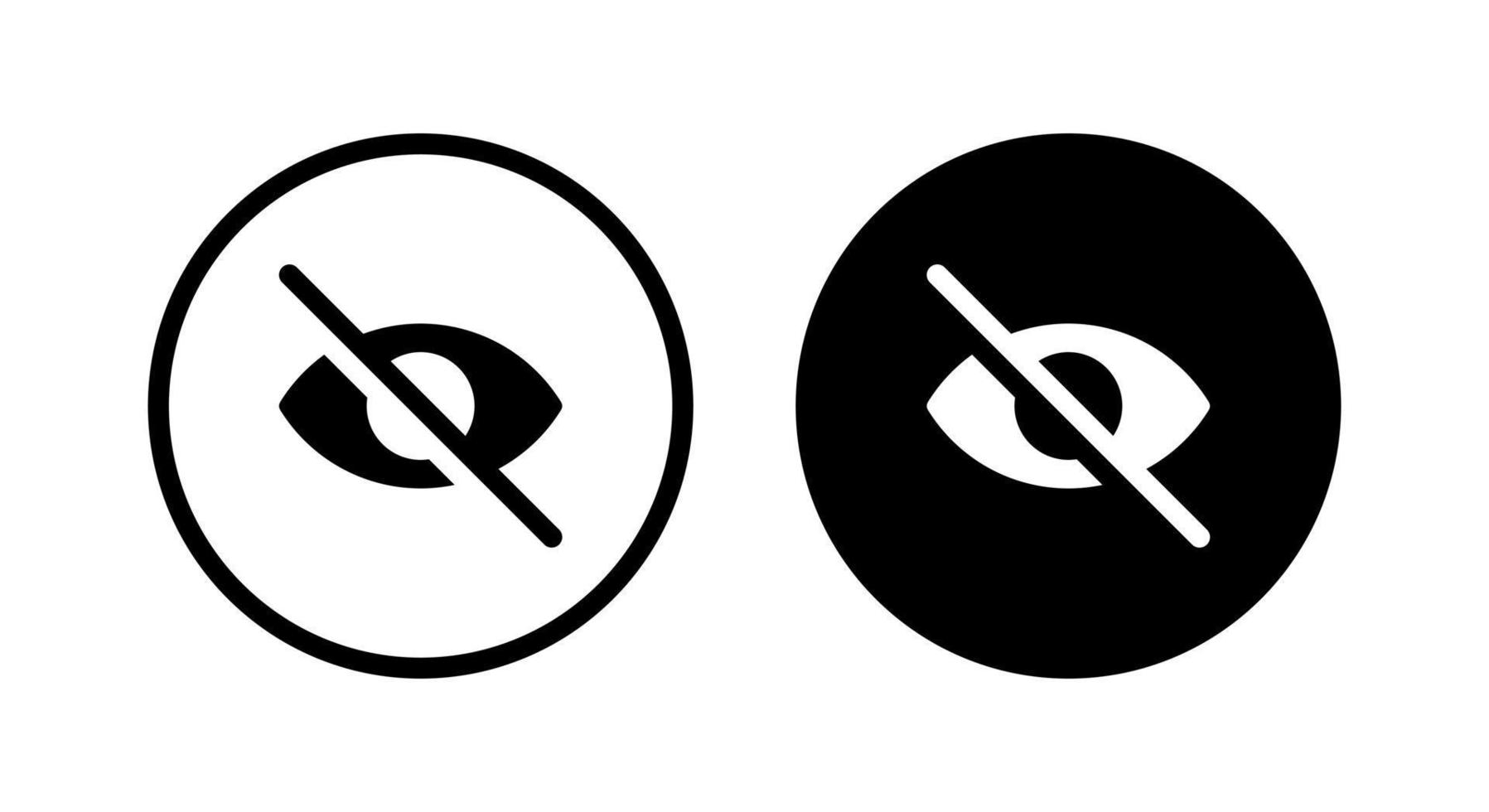 Crossed-out eye, sensitive content icon vector