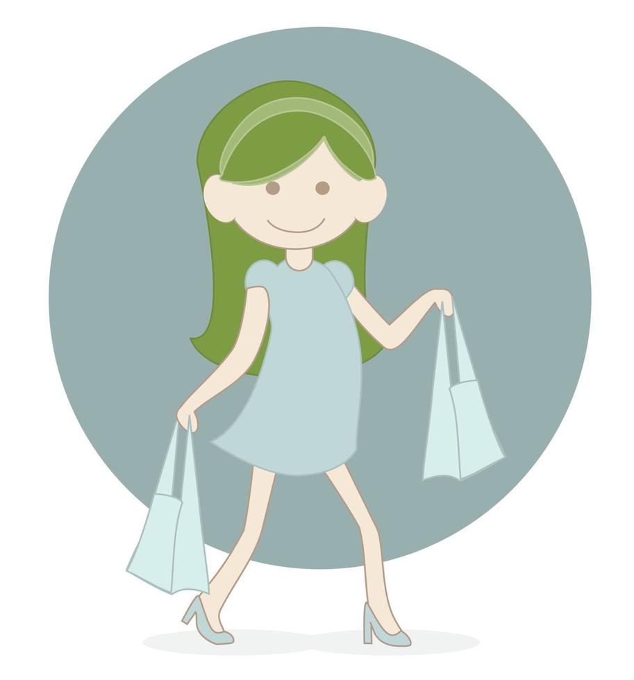 chica de compras vector