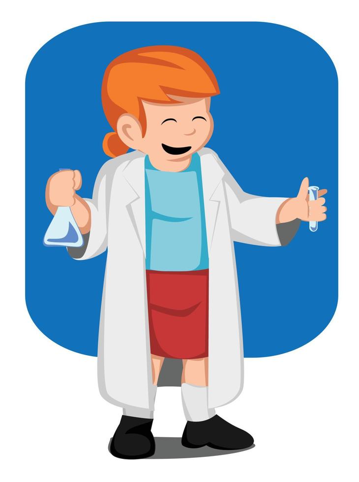 Kid scientist vector