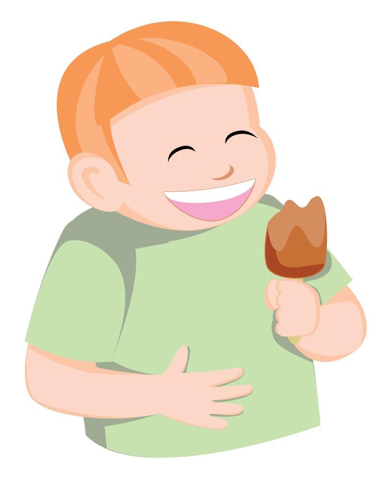 Child ice cream vector