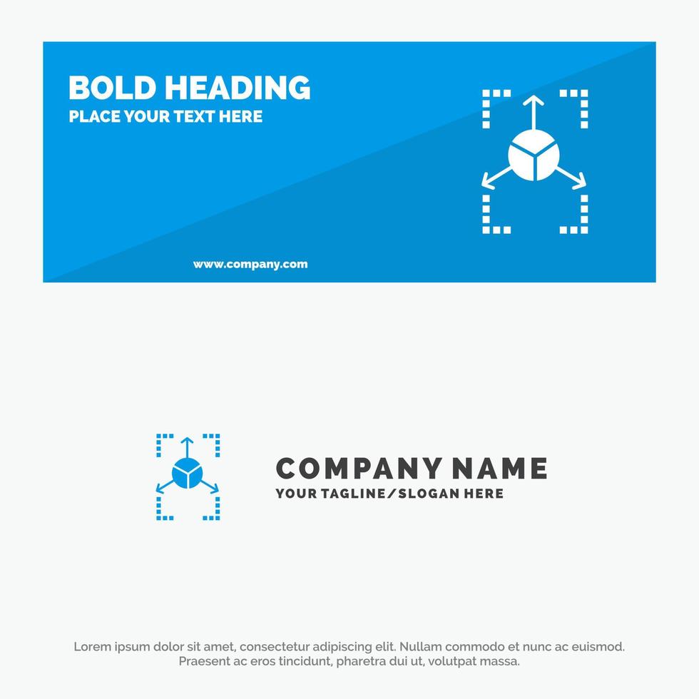 Prototype Grid Database Chart SOlid Icon Website Banner and Business Logo Template vector