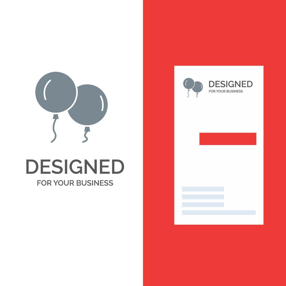 Balloons Fly Spring Grey Logo Design and Business Card Template vector
